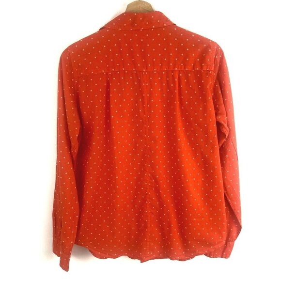 Sundry Star Print Shirt  S Button Down Gauze Collared Orange Novelty Print - Picture 3 of 7